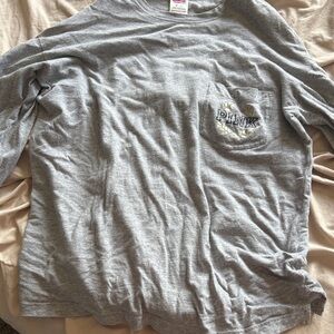 PINK Victoria's Secret Gray and Gold Long Sleeve Shirt